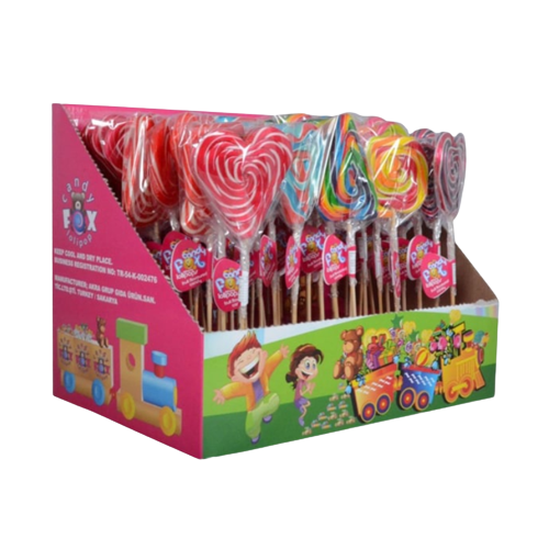 Candy Fox Lollipop Mix Shape 48pc (case)